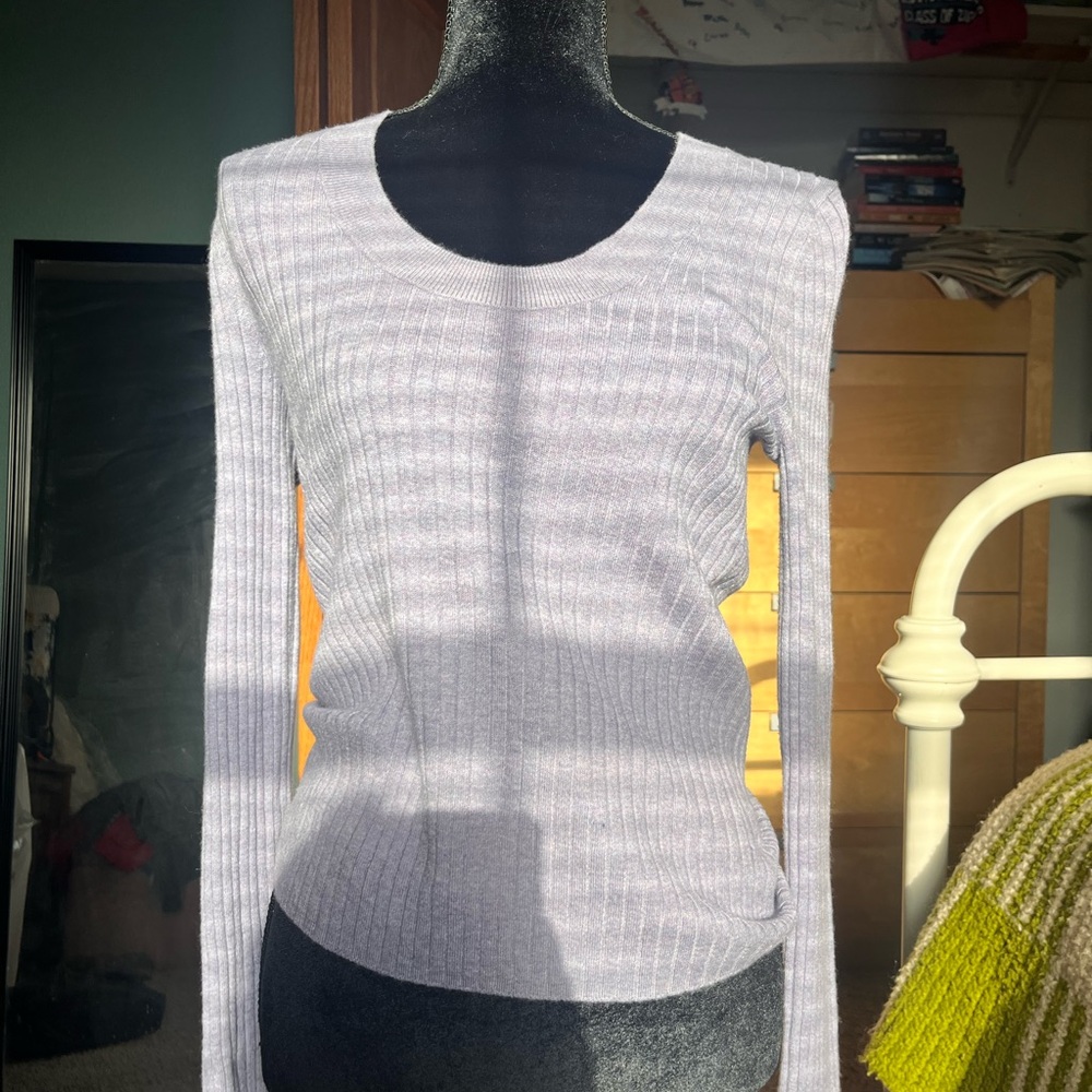 A New Day Ribbed Knit Sweater in Light Purple - Medium